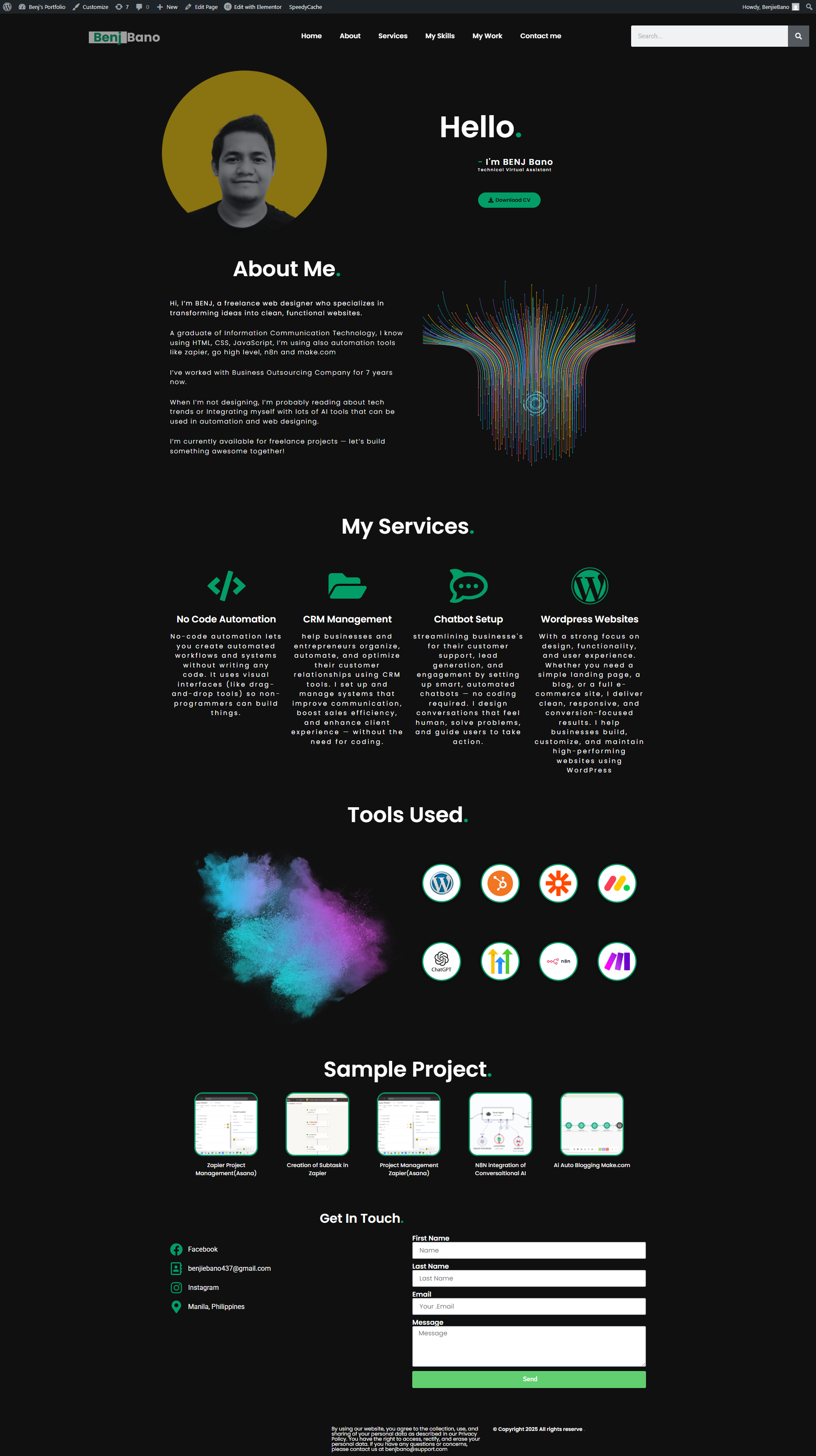 Portfolio Website with WordPress & Elementor